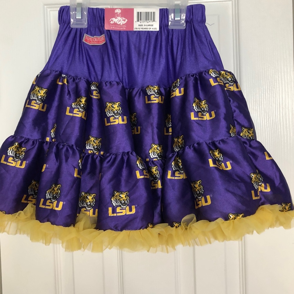 NWT LSU Tigers Girls Skirt XL (10-12), team spirit